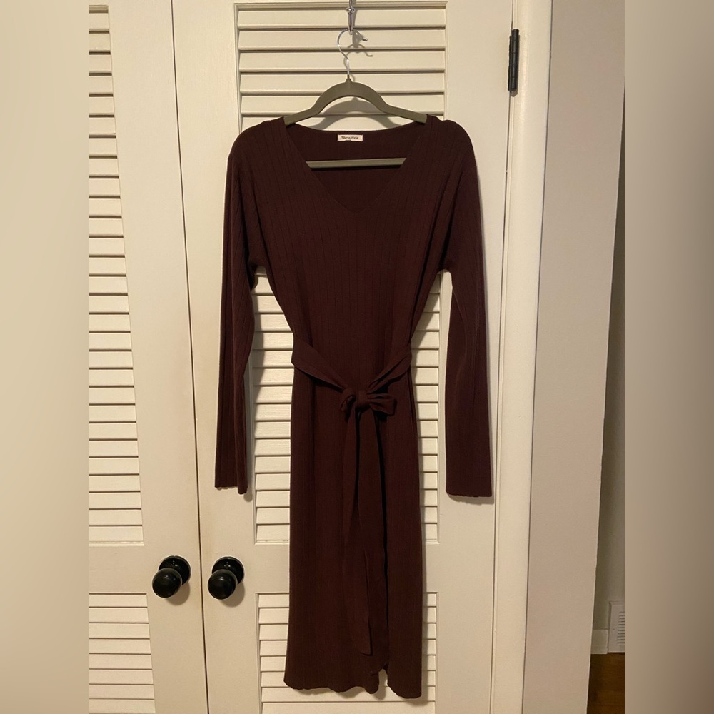Brown Long Sleeve Sweater Dress - only worn once!
